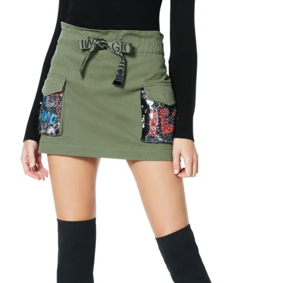Ramy Brook Dresses & Skirts - Ramy Brook Chelsea Cargo Sequin Pocket Mini Skirt in olive green  Size Small